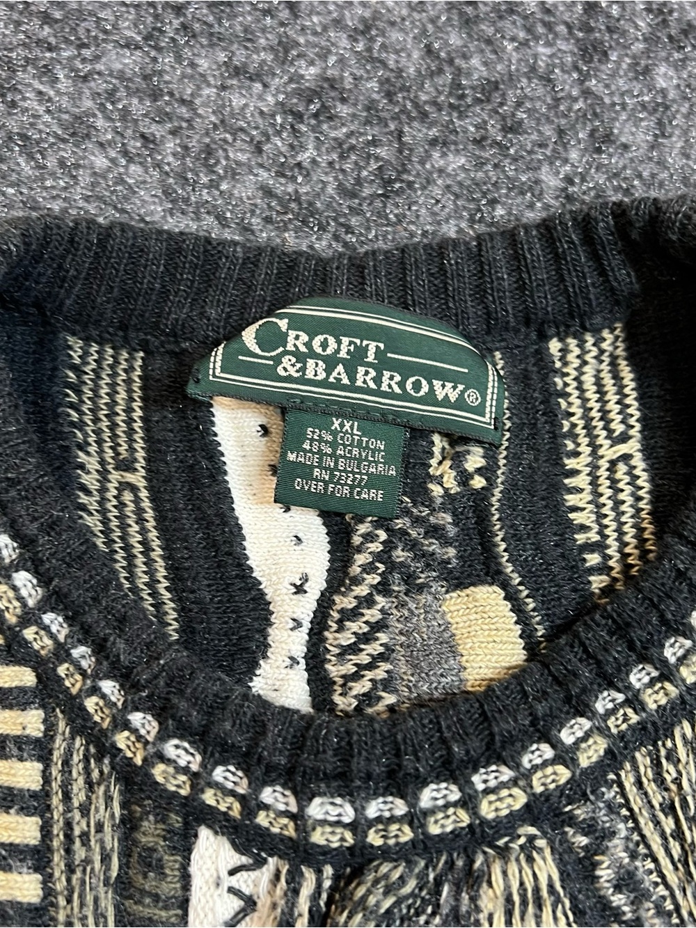 Croft & Barrow Coogi Inspired Sweater XXL Vintage Textured Cosby Knit - Picture 5 of 7